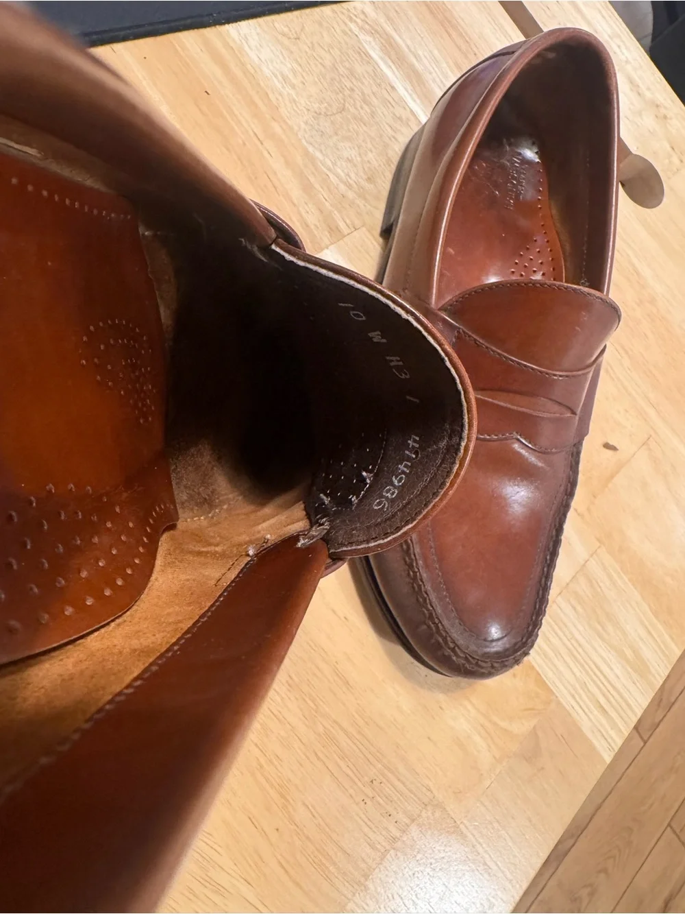 SAS Congac Leather Penny Loafers Men’s 10W Made